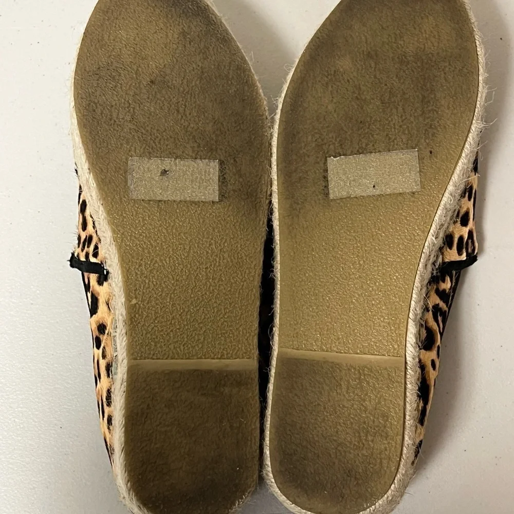 Steve Madden Alexia Leopard Print Calf Hair Platform Espadrille Flat size 9.5M